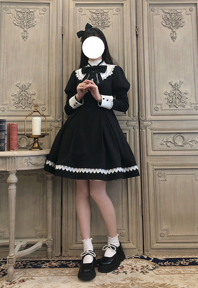 Alice Girl~Aili Housekeeper~Vintage Maid Lolita OP Dress S OP(short version) 