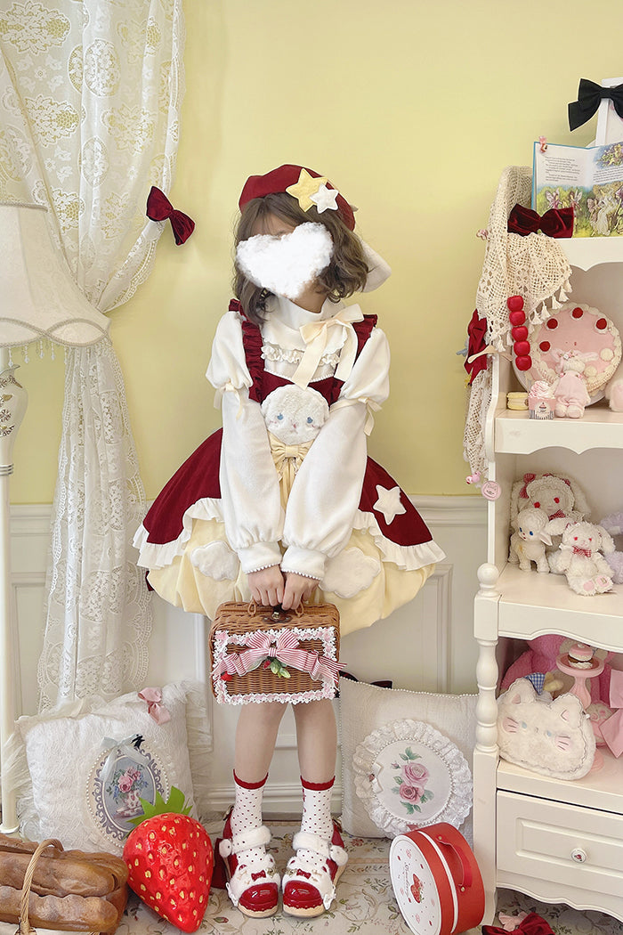 (Buy for me)Alice girl~Sweet Lolita Puff Sleeve Winter Blouse   