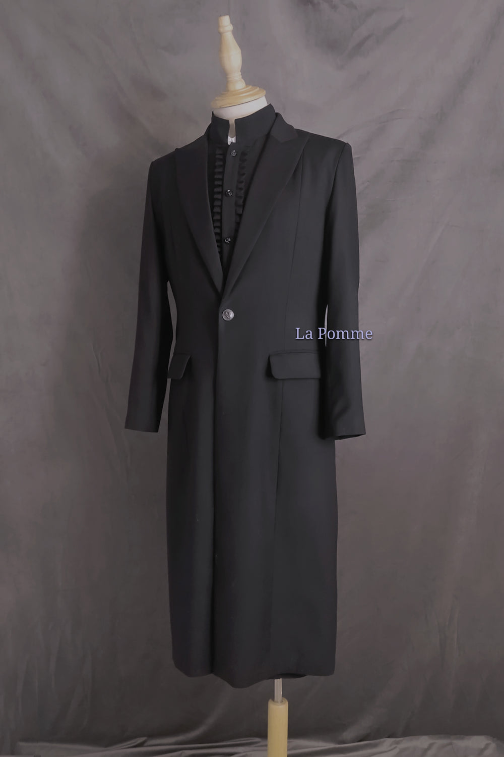 La Pomme~Ouji Lolita Long Black Suit Jacket