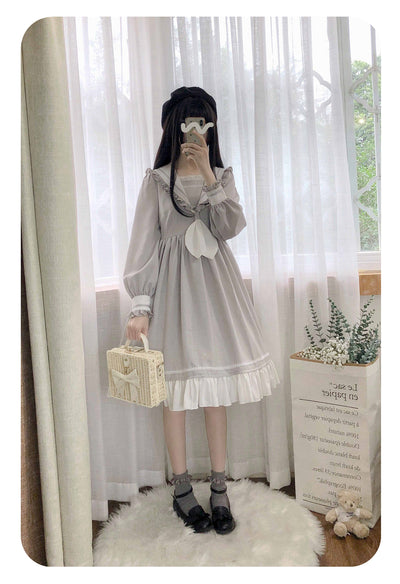 EESSILY~Shimmer Dust~Sailor Collar Lolita OP Dress   