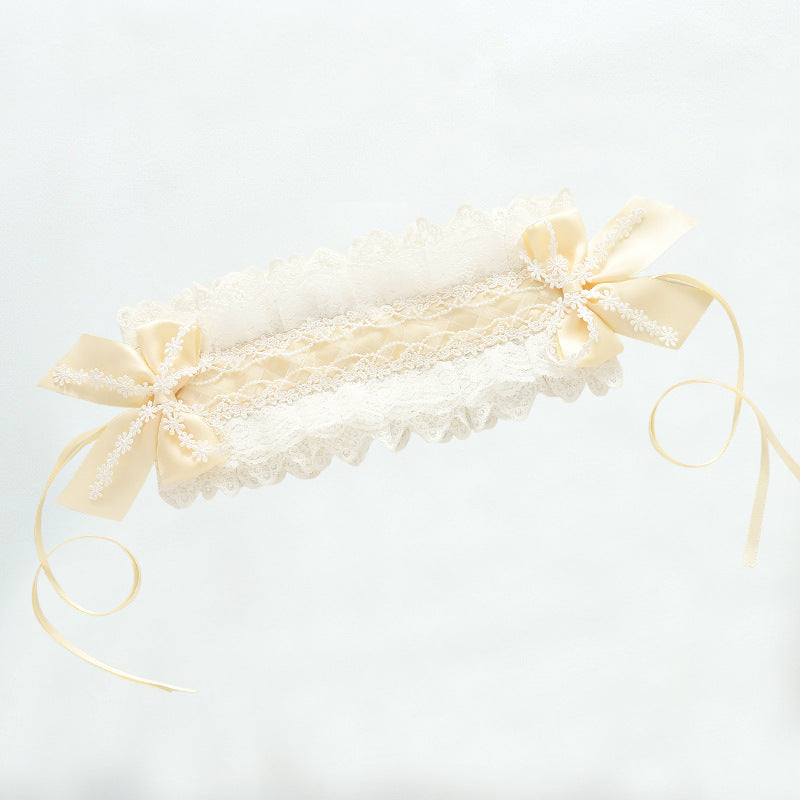 Sweet Kid Lolita Lace Hair Band cream color（double laces）
