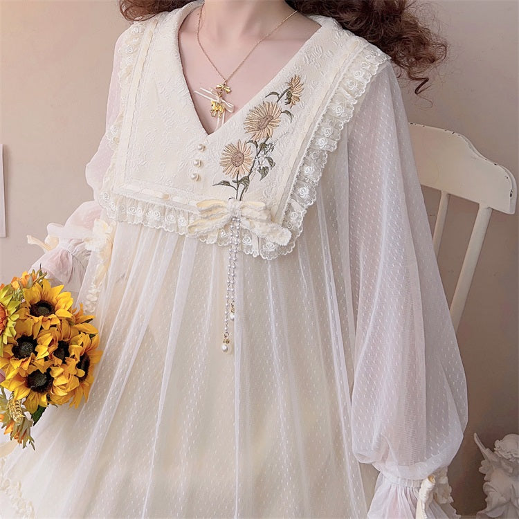 Letters from Unknown Star - Sunflower Diary - Spring Lolita Dress Long Sleeve OP