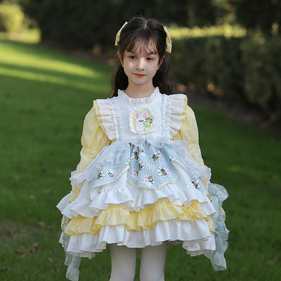 Kid Lolita Kawaii OP Dress yellow 80cm 
