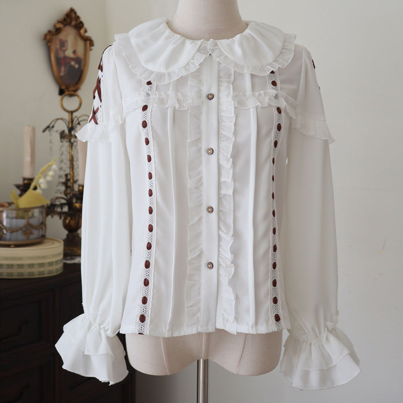 Eieyomi~Autumn Kawaii Lolita Blouse white S 