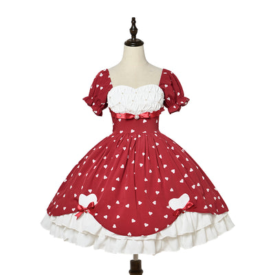 Magic Tea Party~PengPeng~Kawaii Lolita OP Dress S small high waist OP-red color 