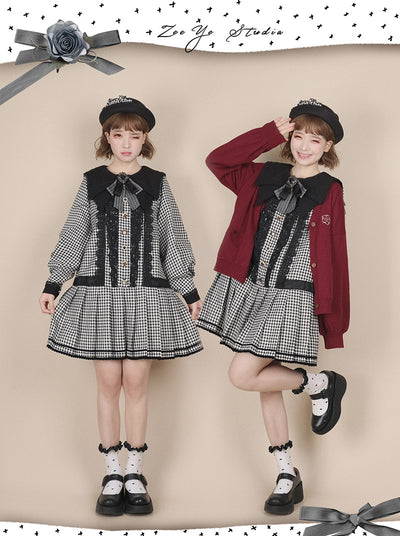 ZeeYe~Houndstooth Low Waistline Lolita Dress   