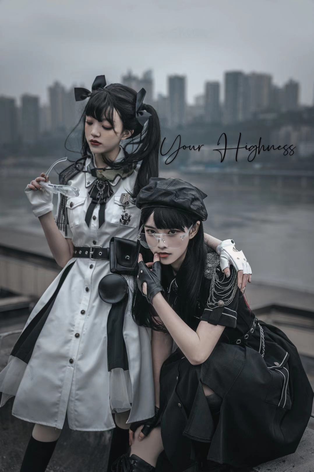 Your Highness~Evil Python 2.0~Military Lolita Gothic OP Dress   