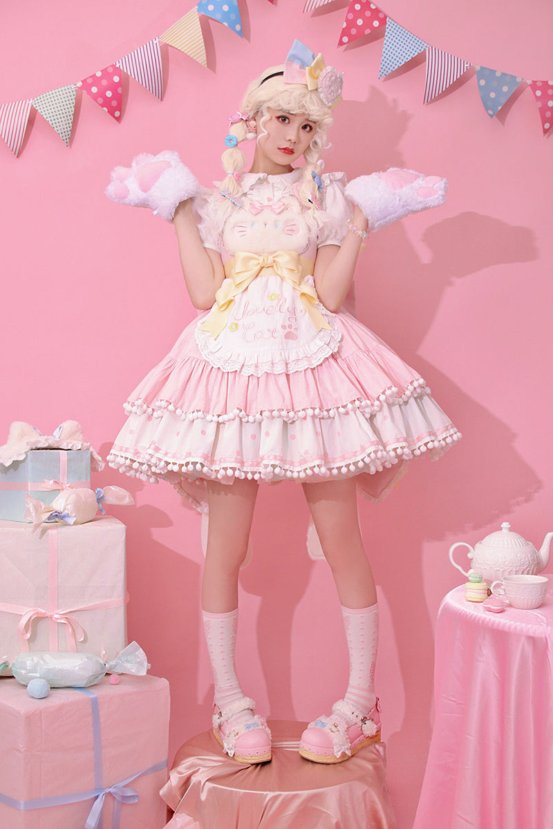 Alice Girl~Kawaii Lolita JSK Dress~Candy Cat Jumper Skirt   