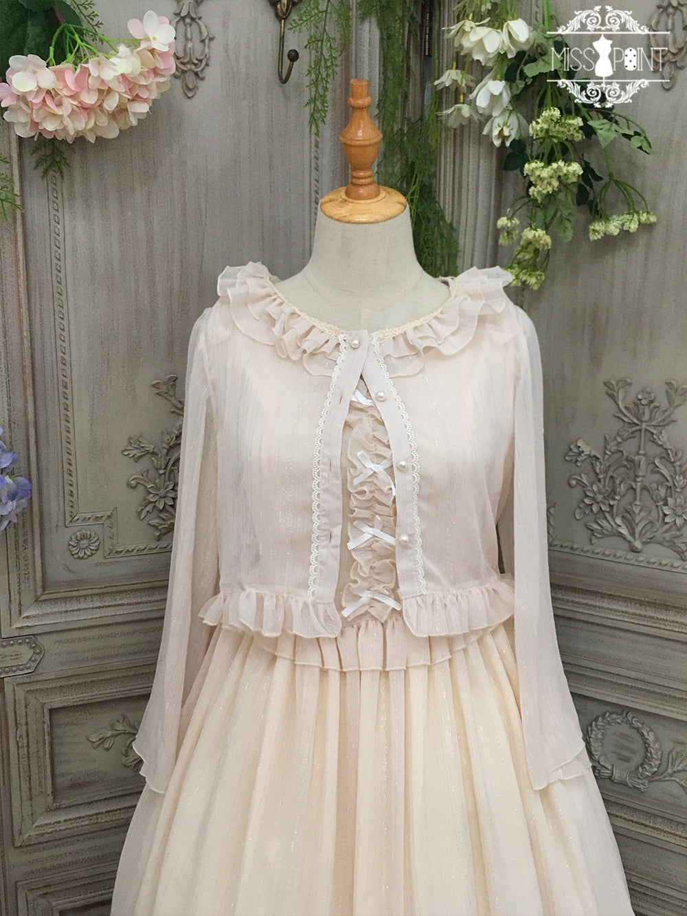 Miss point - Rhine Riverside - Summer Lolita Cardigan S champagne