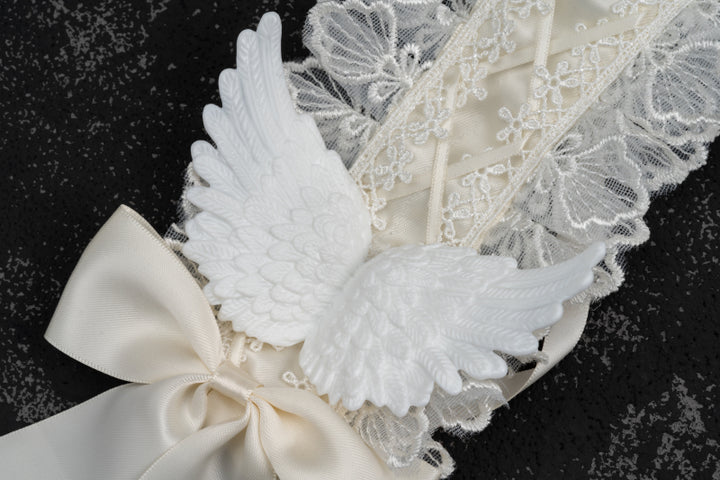 (Buyforme) Strange Sugar~Gothic Lolita White Lace Angel Wings Hairband   