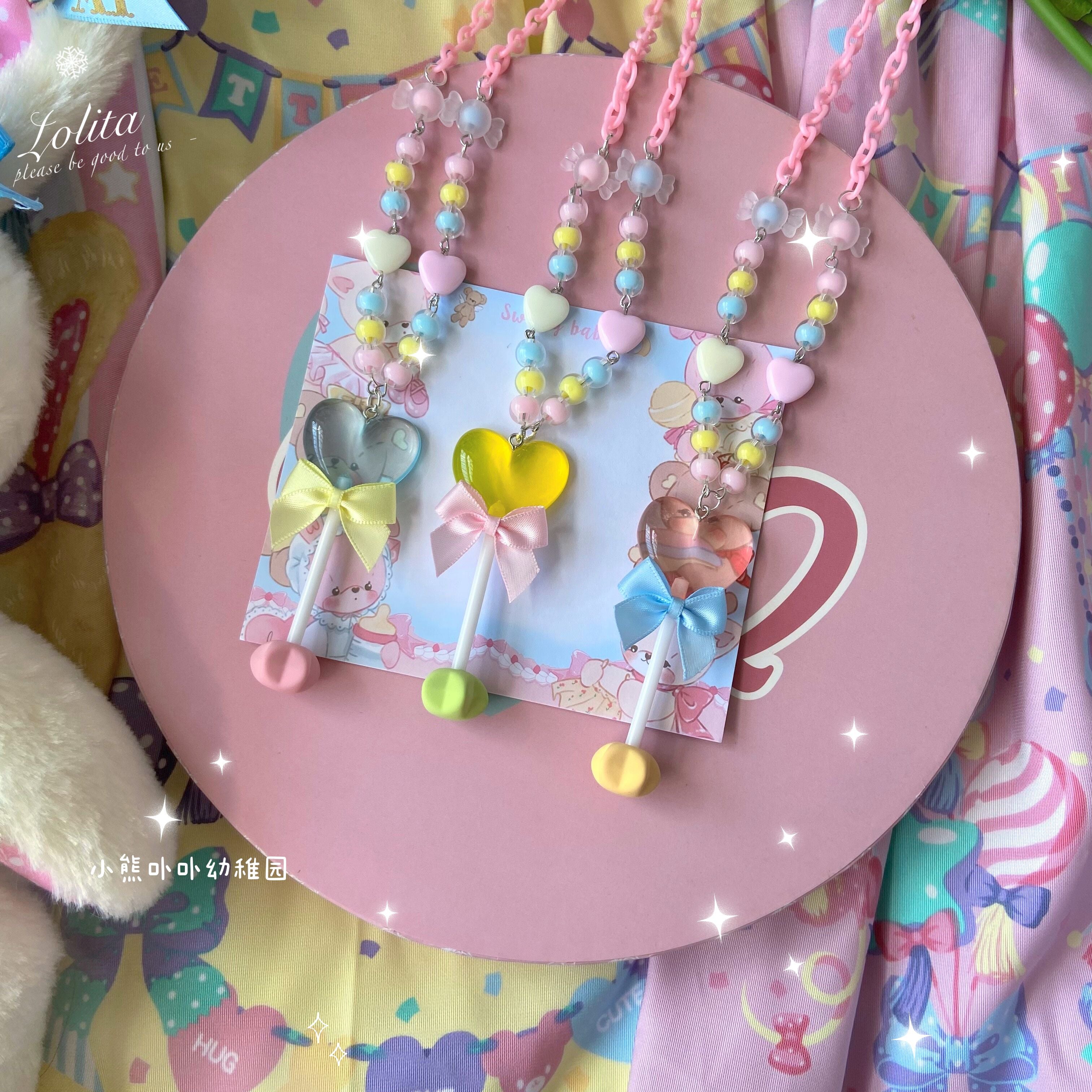 Bear Doll - Sweet Lolita Bow Heart-Shaped Sweater Chain