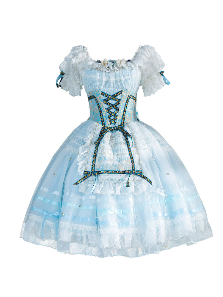 (Buyforme)Classical Puppets~Giselle~Wedding Lolita Dress OP S blue 