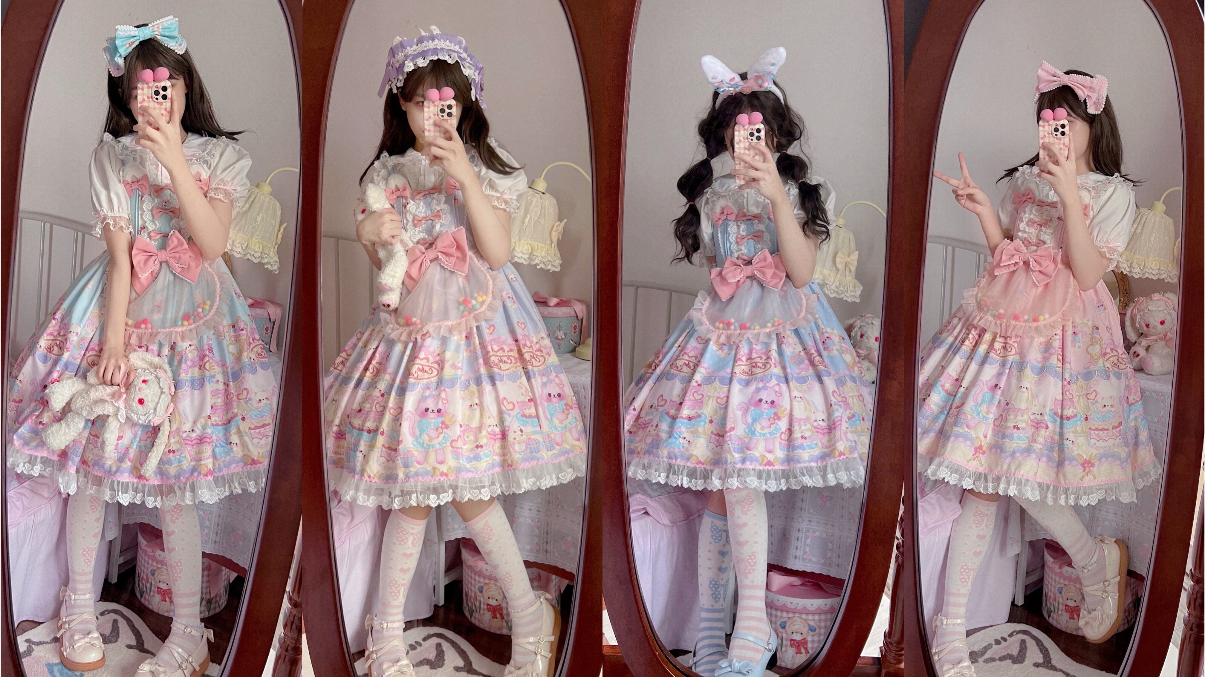 Sugar Girl - Kawaii Lolita Sweet JSK Dress, Cat Printed 11808:122516