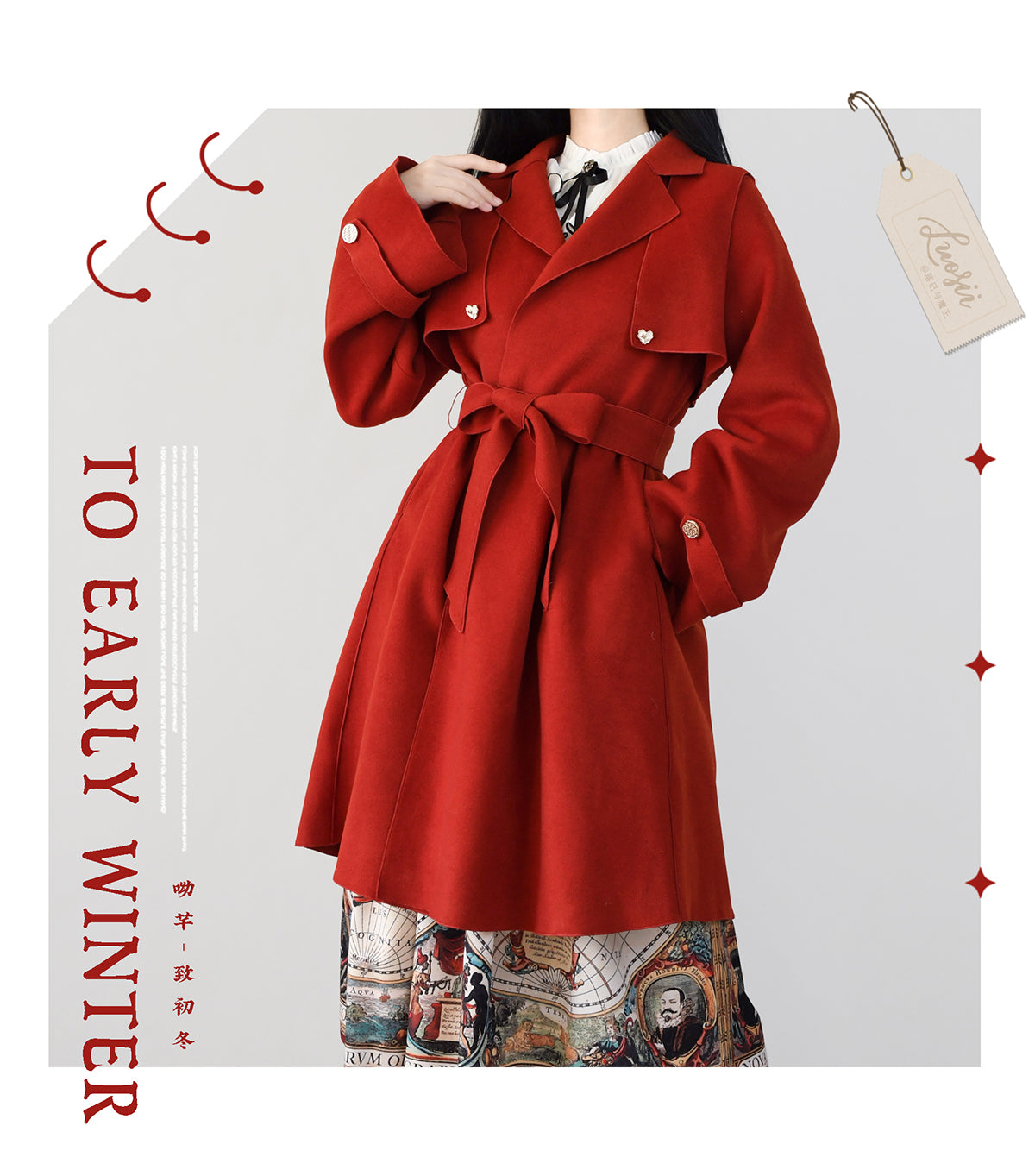 Yuansu~To Early Winter~Multicolors Lolita Winter Overcoat   