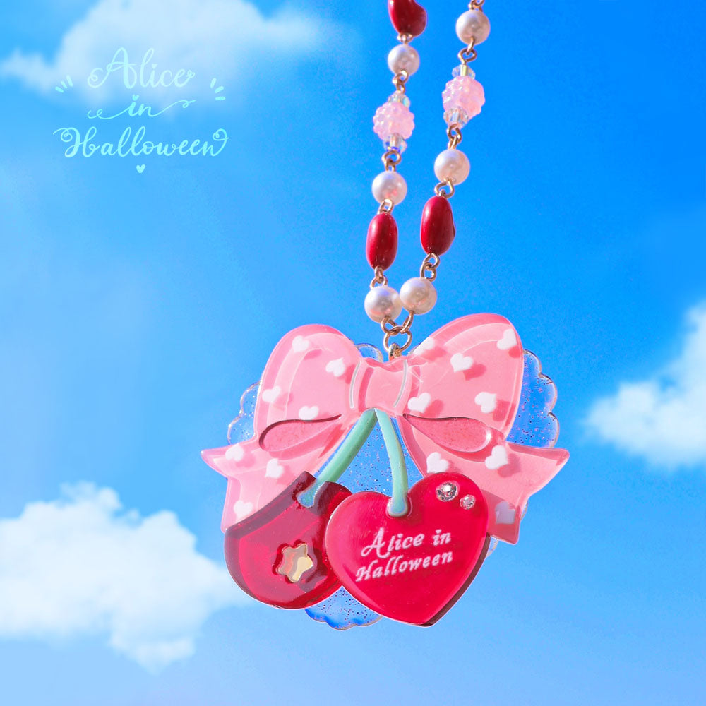 (BuyForMe) Halloween Alice~Sweet Cherry Lolita Plastic Necklace Ring