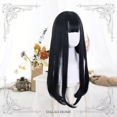 Dalao Home~Lolita JaneNye 65cm Straight Wig Black free size natural black (01-02) 