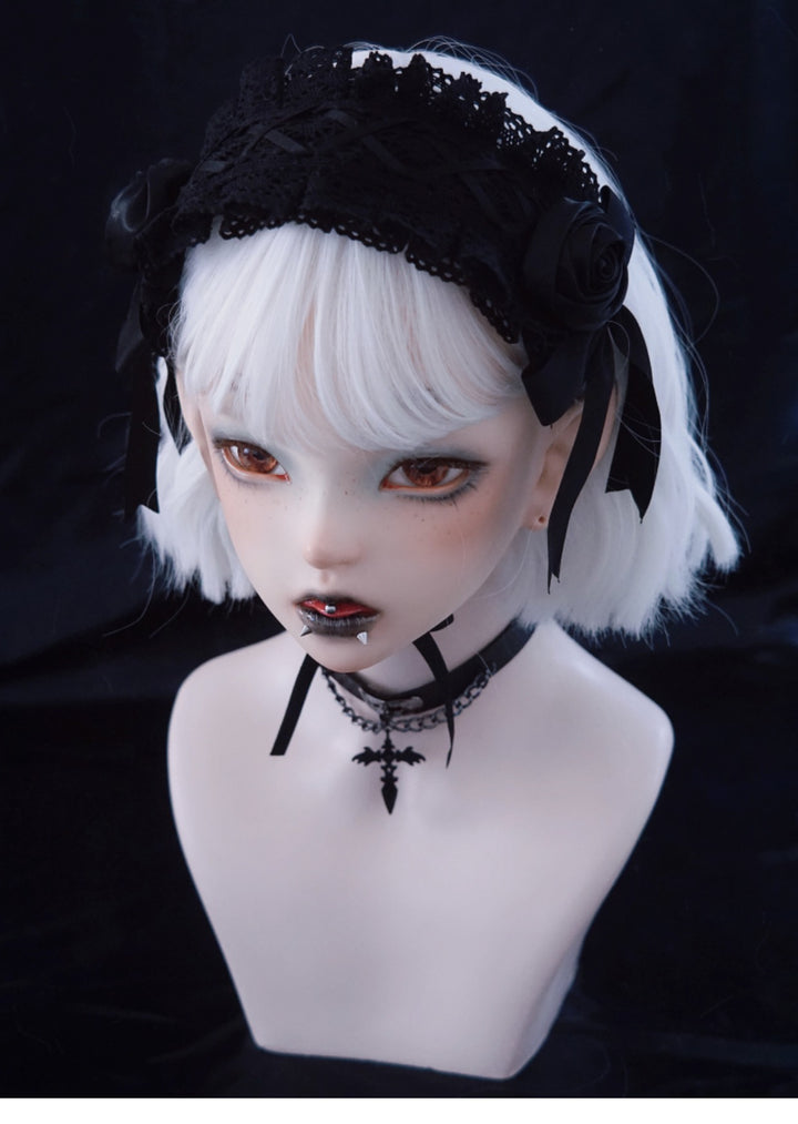 Strange Sugar~Gothic Handmade Black Rose Hairband