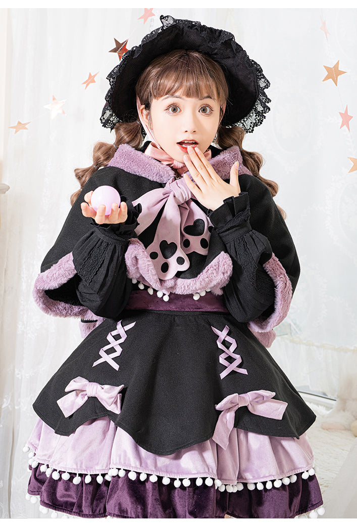 (Buy for me) With PUJI~Demon Rabbit~Sweet Purple Lolita Hood and JSK Set   