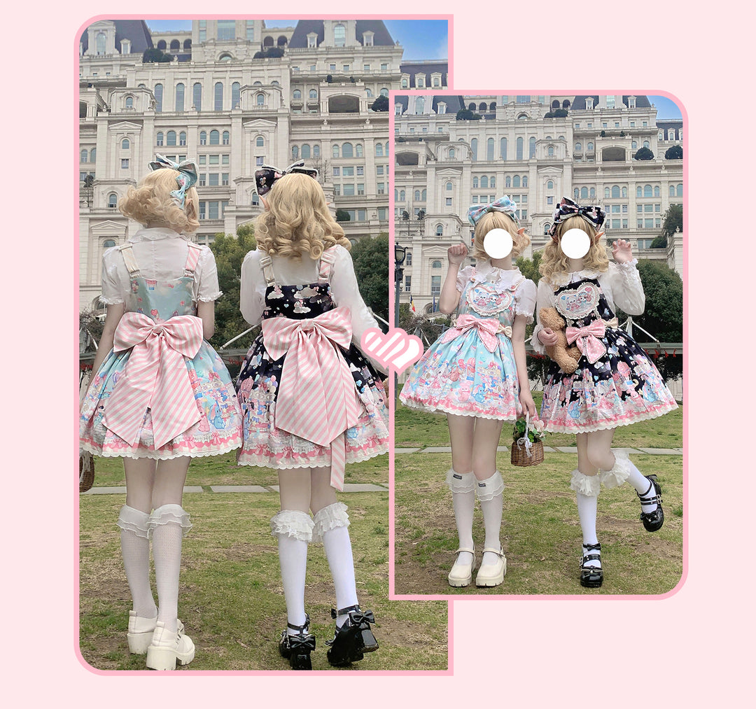 (Buyforme)DreamWhale~Puppy Parks~Sweet Lolita Kawaii Puppy Lolita Salopette   