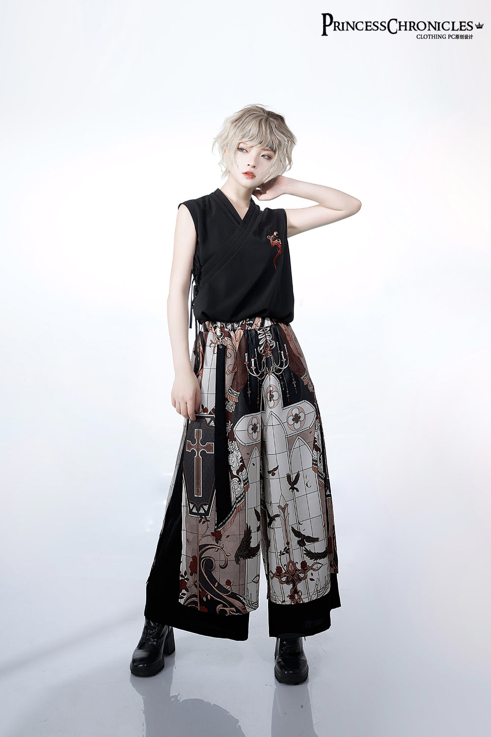 Princess Chronicles~Night Instructions~Ouji Lolita Printed Loose Trousers   
