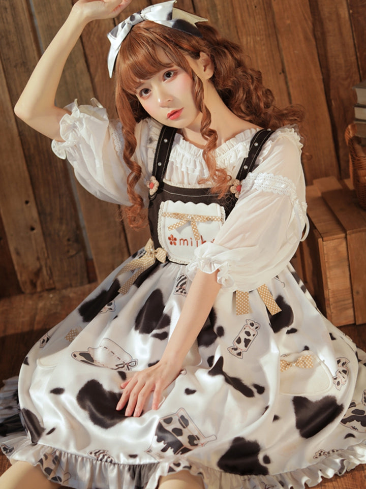 Eieyomi- Sweet Milk Candy~Kawaii Lolita JSK   