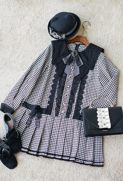 ZeeYe~Houndstooth Low Waistline Lolita Dress   