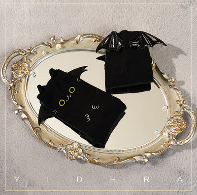 Yidhra~Cute Cat Cotton Lolita Socks free size black cat 