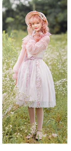 ZeeYe~Monica's Garden~Sweet Lolita Embroidery JSK Dress S purple short JSK 