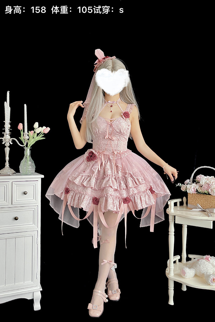 Alice Girl~Gothic Lolita SK Set~Blood Rose Skirt and Corset   