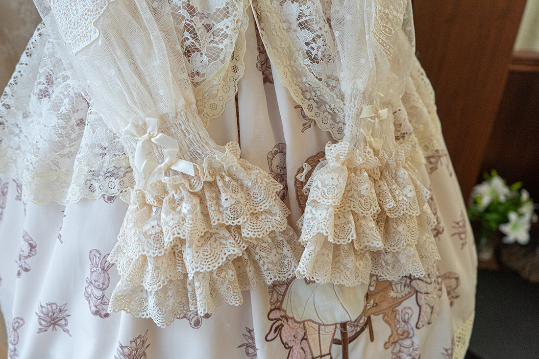 (Buyforme)Dolls Party~White Lolita Kawaii Inner Blouse Accessory Set matching sleeves  