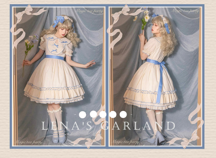 Magic Tea Party~Lena's Garland~Solid Color Lolita OP   