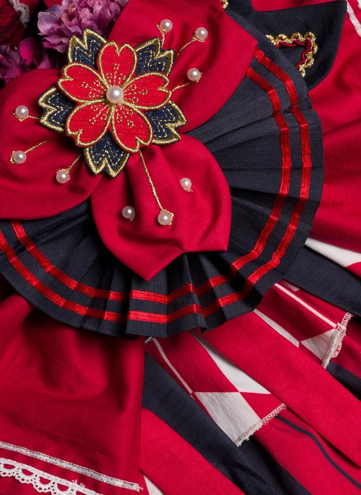 Youruipai - Japanese Wa Lolita Tea Party Red Dress 2370:38049