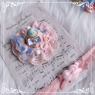 Chestnut Lolita~Sweet Lolita Clips Cake Cream Headwear cake tiny hat  