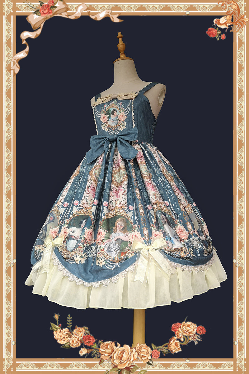 Infanta~Portrait of a Little Lady~Lovely Lolita Jumper Dress L dark blue 