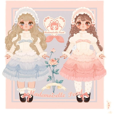 (Buy for me) Flower and Pearl Box~Austen In The Garden~Sweet Lolita Headdress, Brooches and Accessories blue (side clip/brooch)  