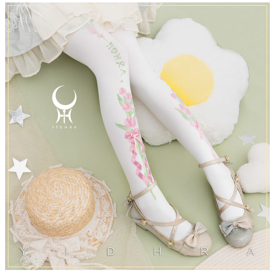 Yidhra~Tulip Forever~Spring Lolita Accessory Classical Pantyhose 12052:141344