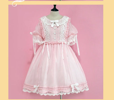 Pumpkin Cat~Kawaii Lolita OP Dress XS pink 
