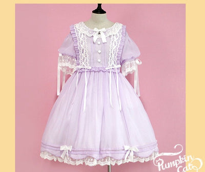 Pumpkin Cat~Kawaii Lolita OP Dress XS light purple 