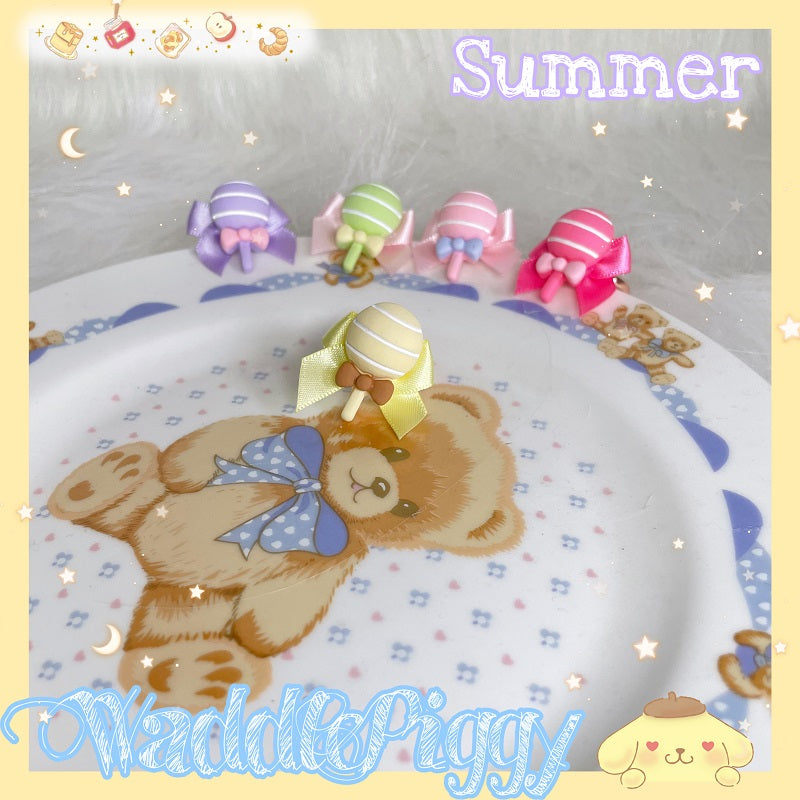 (Buyforme)WaddlePiggy~Sweet Lolita Handmade Lollipop Bow Ring yellow  