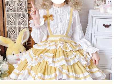 With PUJI~Summer Fresh Multicolors Tiered Lolita Skirt   