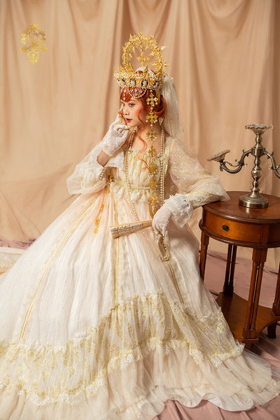 Quaint Lass~ Brumaire~Vintage Royal Wedding Lolita OP   