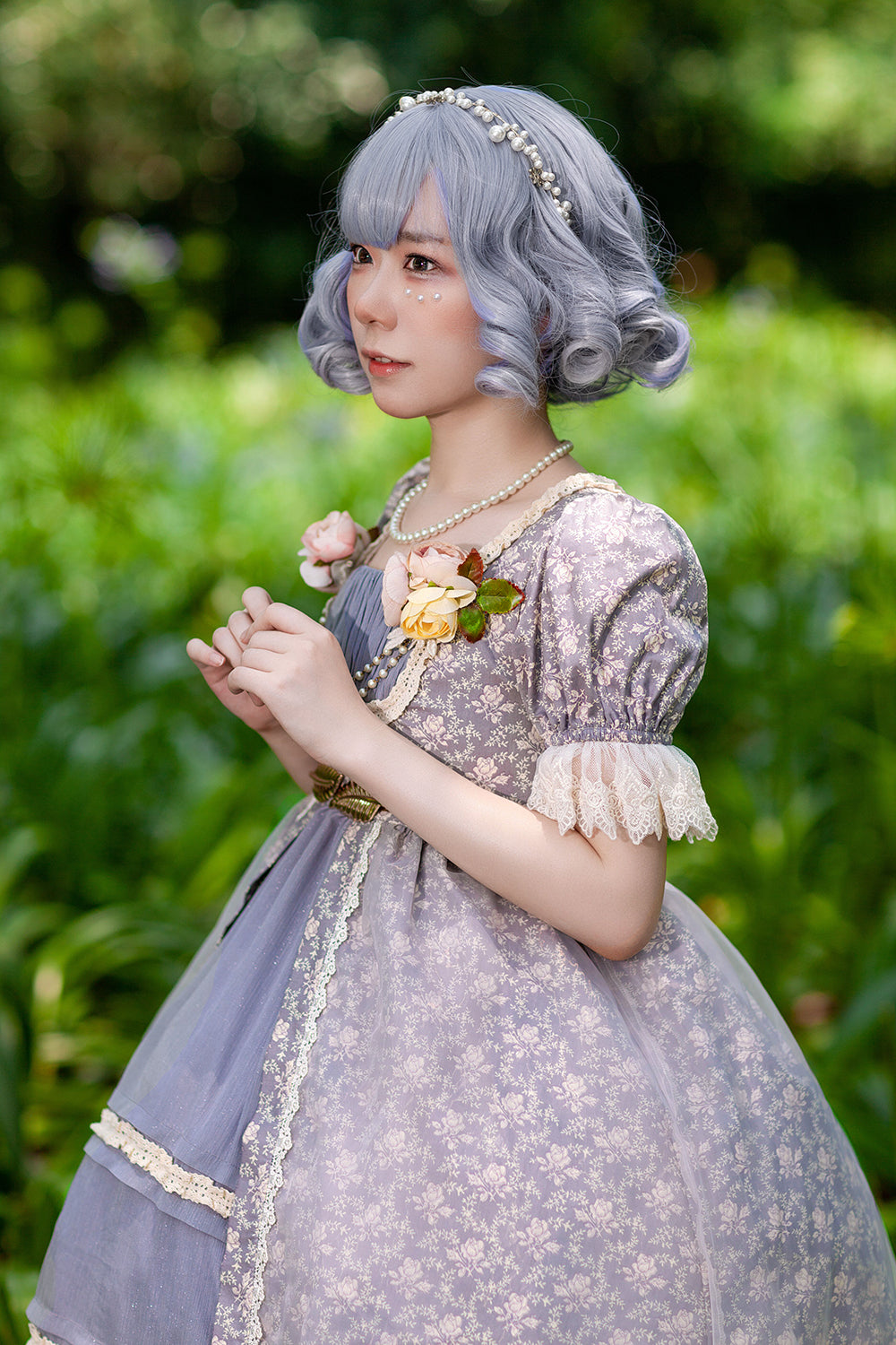 Infanta~Rose Afternoon Tea~Cotton Floral Lolita OP   