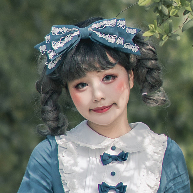 Eieyomi-Sweet Japanese Style Lolita KC Multicolors free size rural rabbit-ink blue 