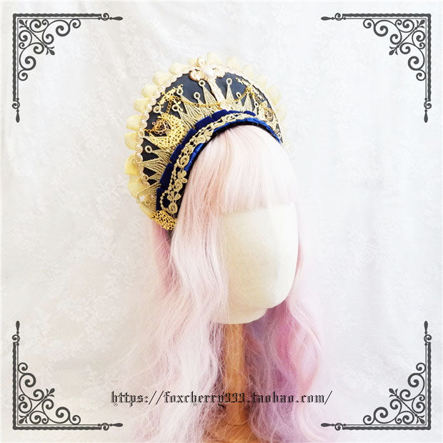 Fox Cherry~Gorgeous Lolita Palace Retro Golden Tudor Headdress 4504:10531