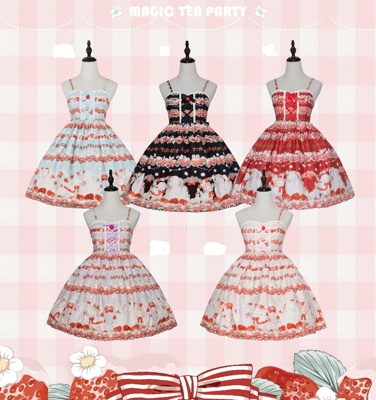 Strawberry Sheep Pattern Lolita JSK