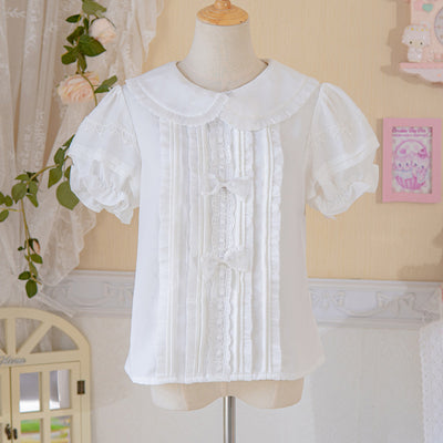 Eieyomi~Strawberry Cake Bear ~ Sweet Lolita SK and Blouse S white short sleeve blouse 