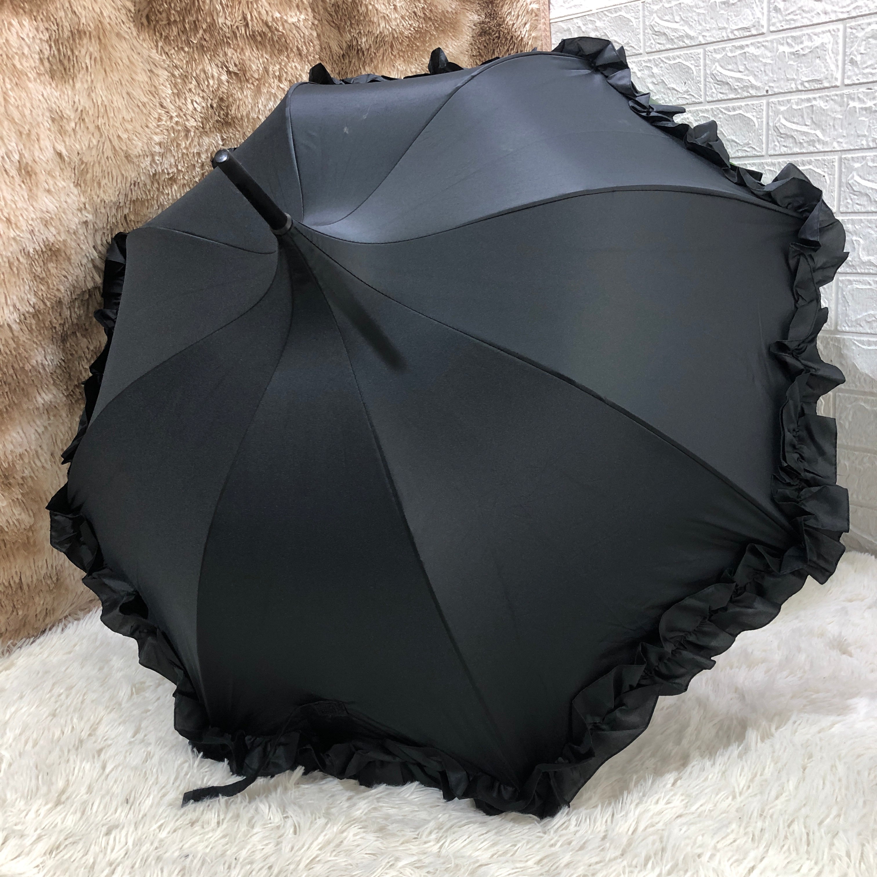 Pagoda-shaped Princess Sunscreen Elegant Lolita Parasol single-layered flounce (sunscreen)
