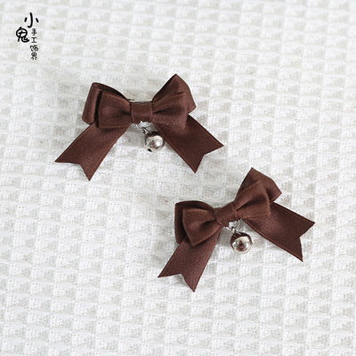 Xiaogui~Sweet Japan Fashion Lolita Bell Bow Clip coffee  