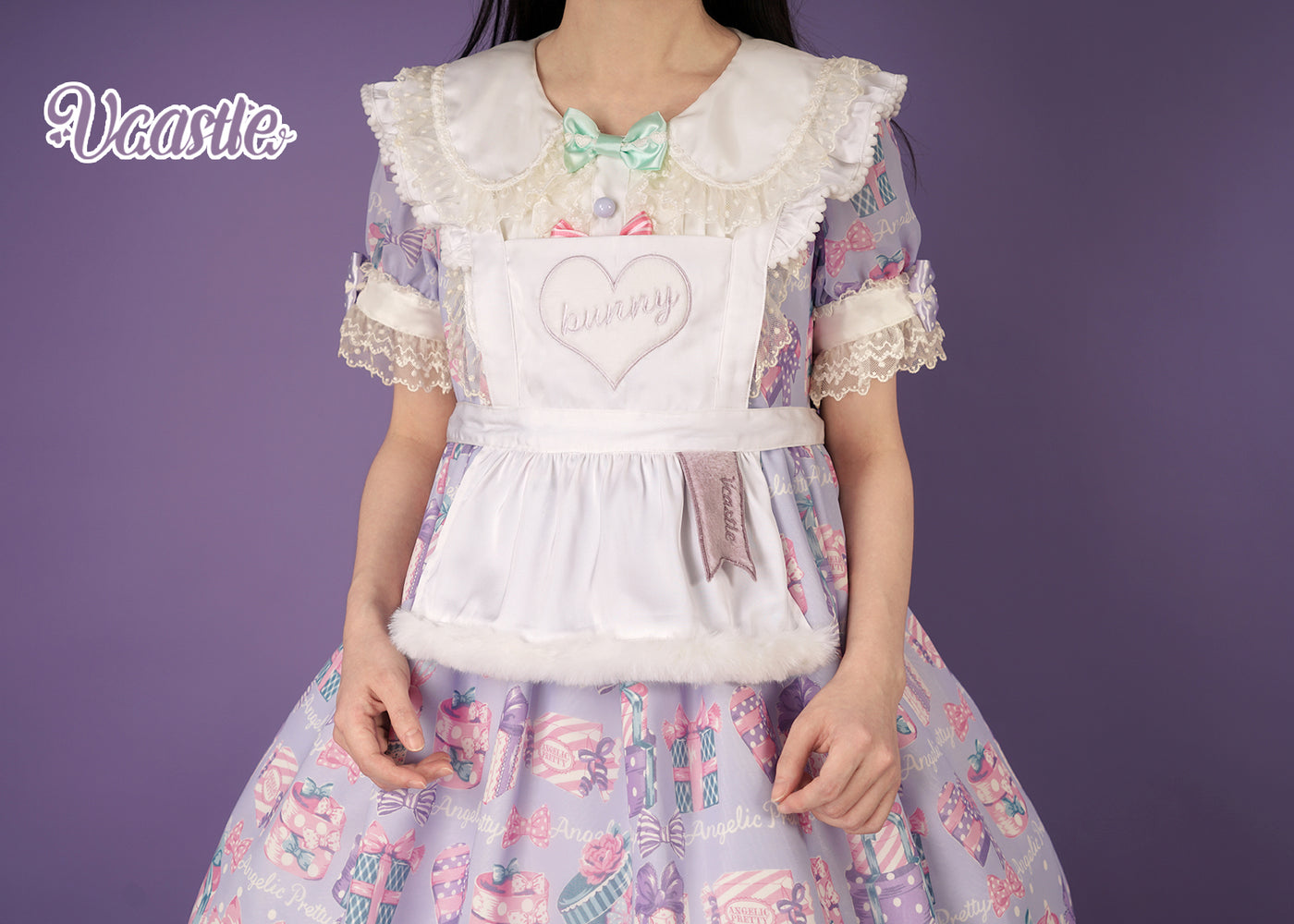 (Buyforme)Vcastle~Easter Rabbit~Multi-Color Lolita OP S purple apron 