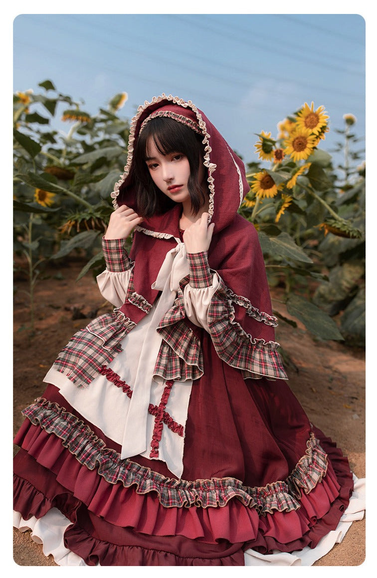 With PUJI~Little Red Riding Hood~ Pastoral Lolita OP Fullset   